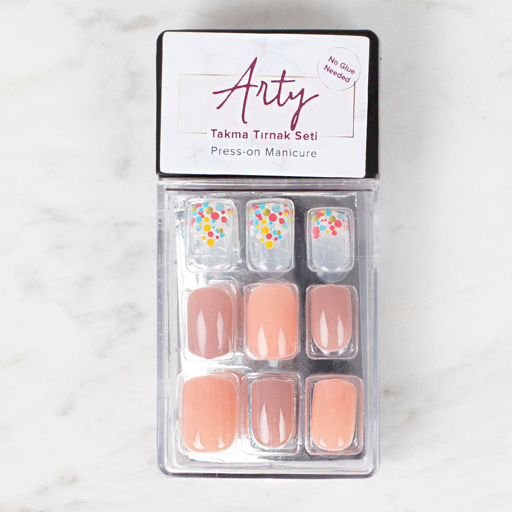 Arty Takma Tırnak Seti \ Şeffaf Renkli Balon Helezon